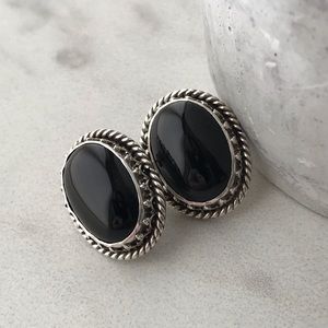 Black Onyx Post Earrings